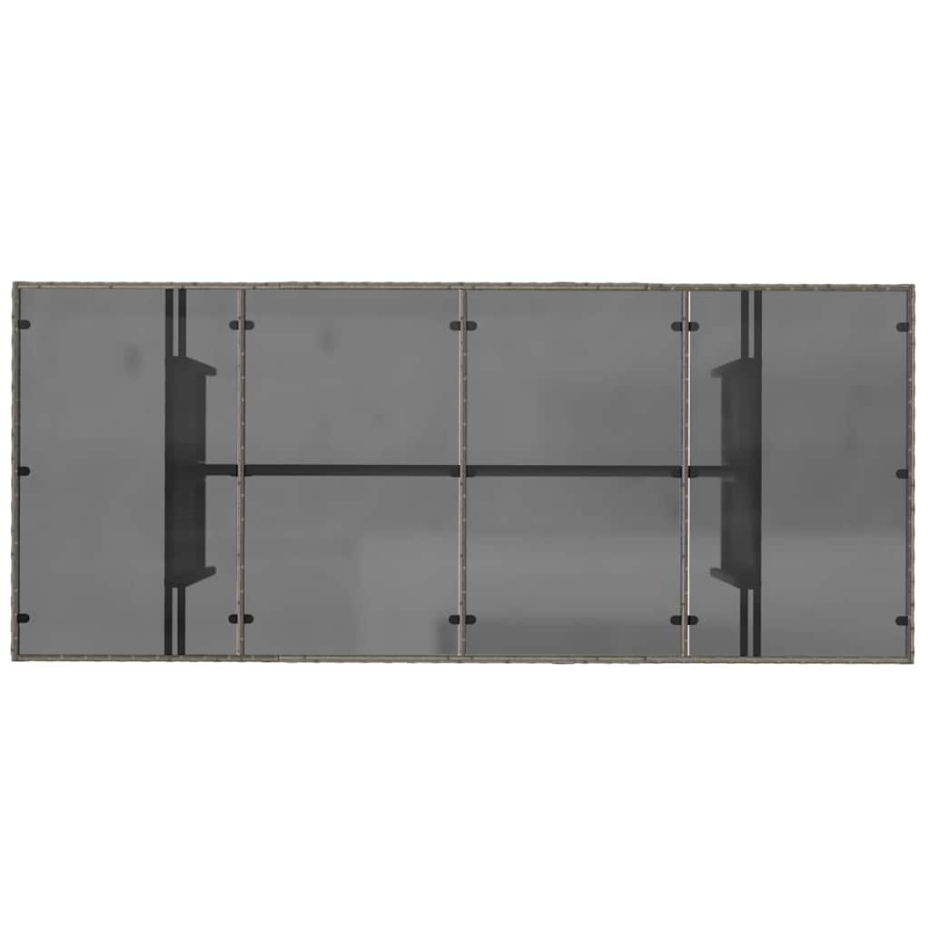 Garden Dining Set 9 pcs Grey 190 x 80 x 75 cm Poly Rattan