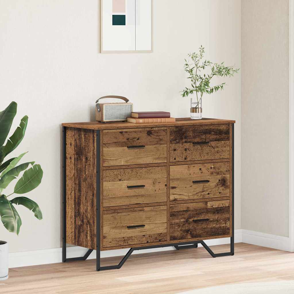 Chest of Drawers Old Wood 91 x 35.5 x 74.5 cm Engineered wood