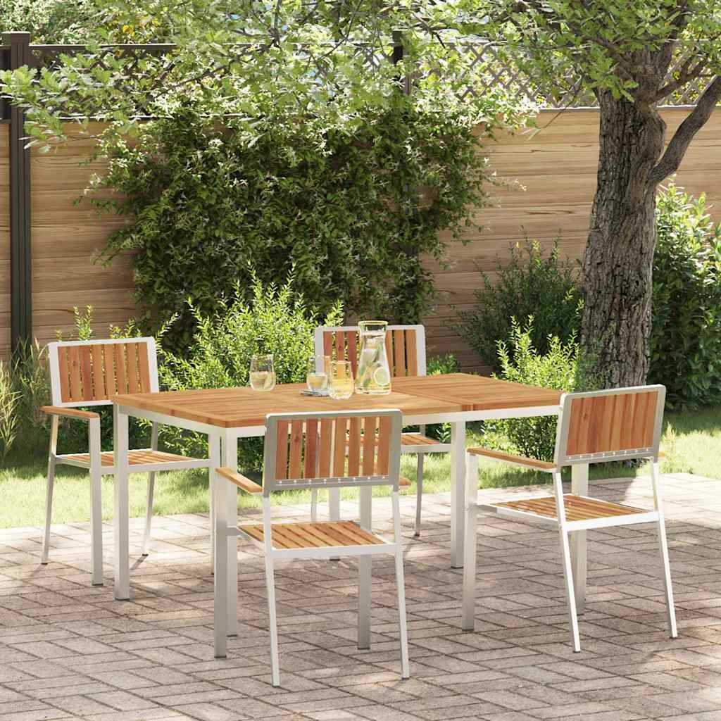 Garden Dining Set 5 pcs Brown Solid acacia wood