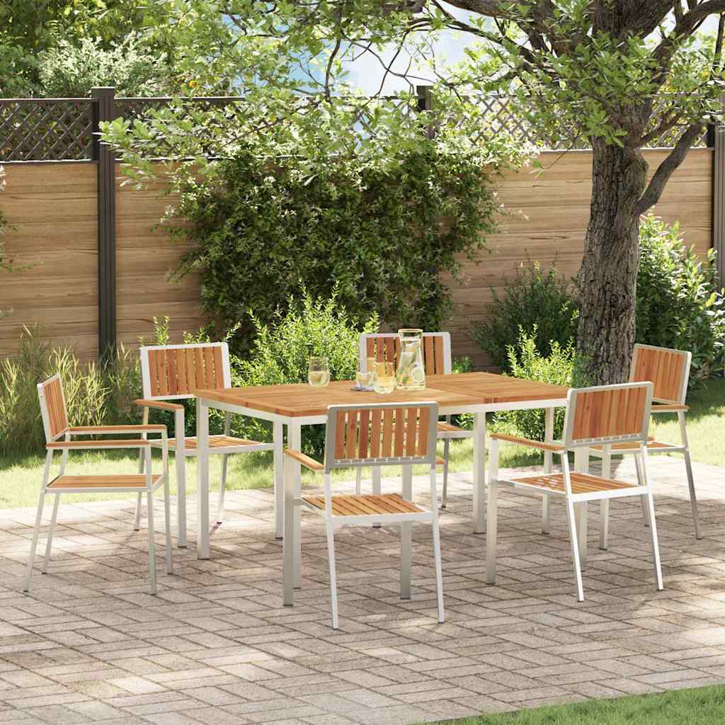 Garden Dining Set 7 pcs Brown Solid acacia wood