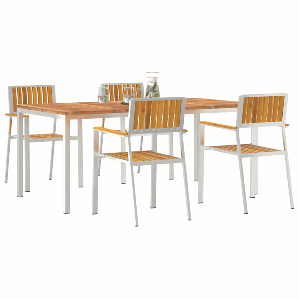 Garden Dining Set 5 pcs Brown Solid acacia wood
