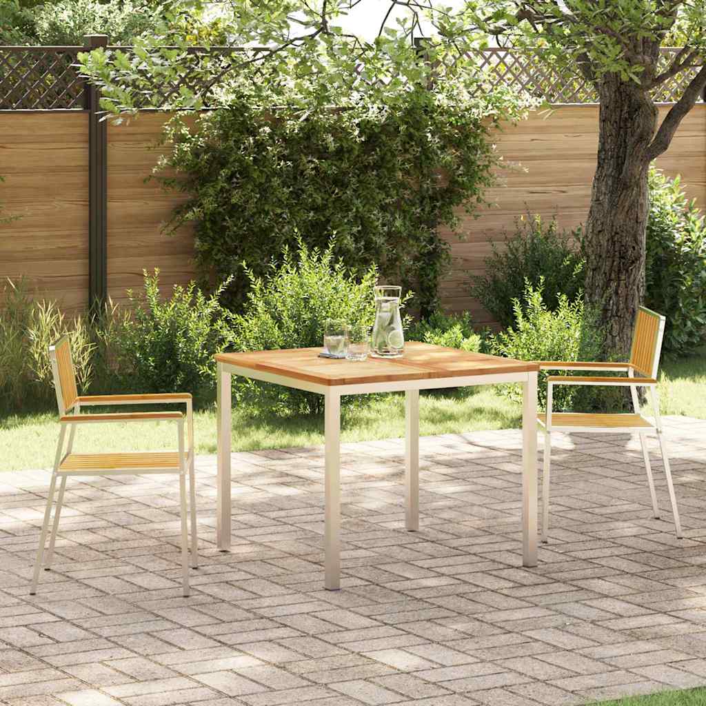 Garden Dining Set 3 pcs Brown Solid teak wood