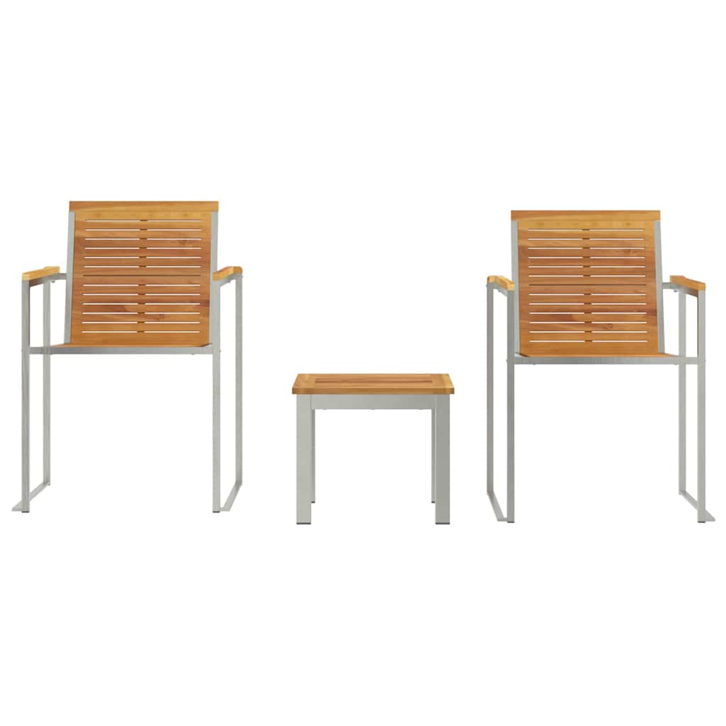 SunLounger Reclining 3 pcs Brown 200x60x88cm SolidTeakwood