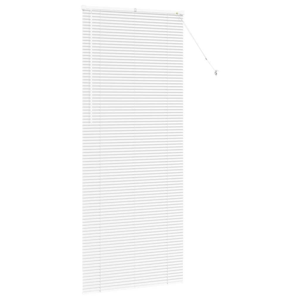 Window Blind with Curtains Manual White Aluminium