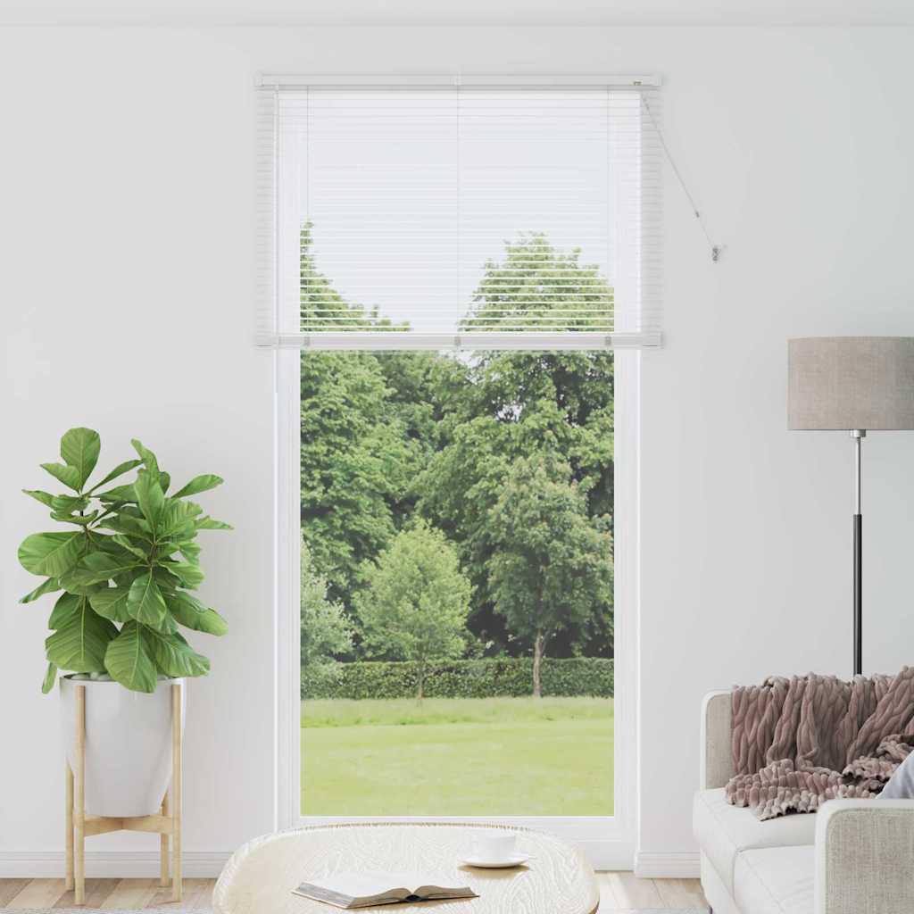 Window Blind with Curtains Manual White Aluminium