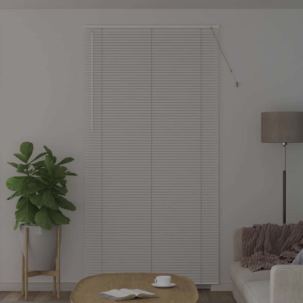 Window Blind with Curtains Manual White Aluminium