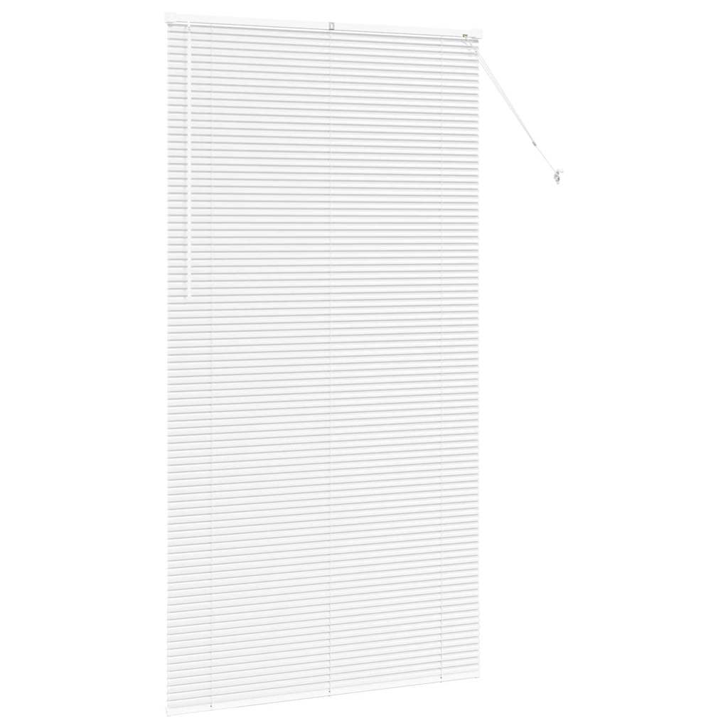 Window Blind with Curtains Manual White Aluminium