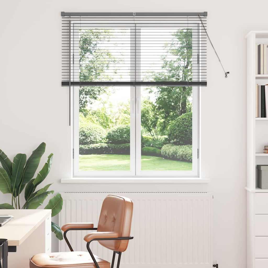 Window Blind with Curtains Manual Dark grey Aluminium