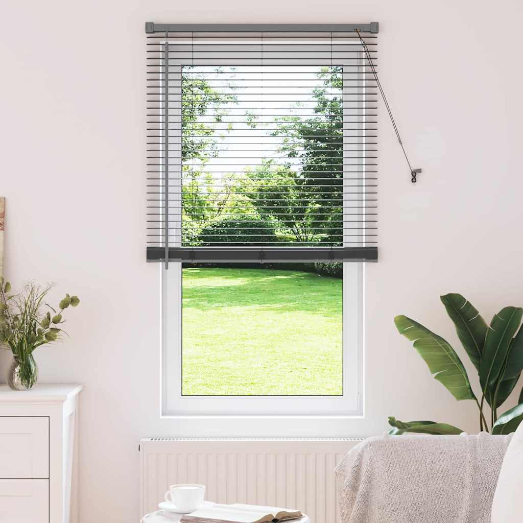 Window Blind with Curtains Manual Dark grey Aluminium