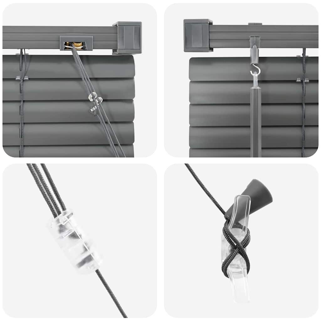 Window Blind with Curtains Manual Dark grey Aluminium