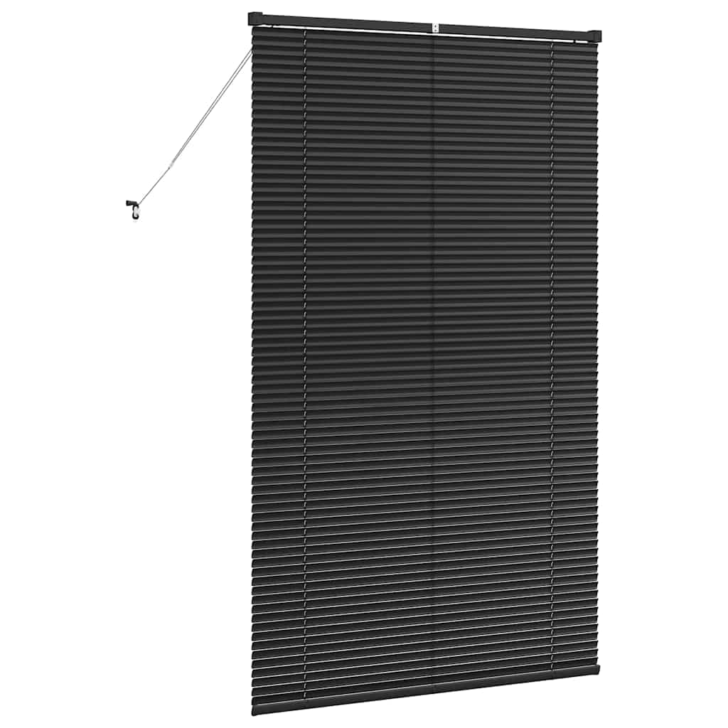 Window Blind with Curtains Manual Black Aluminium