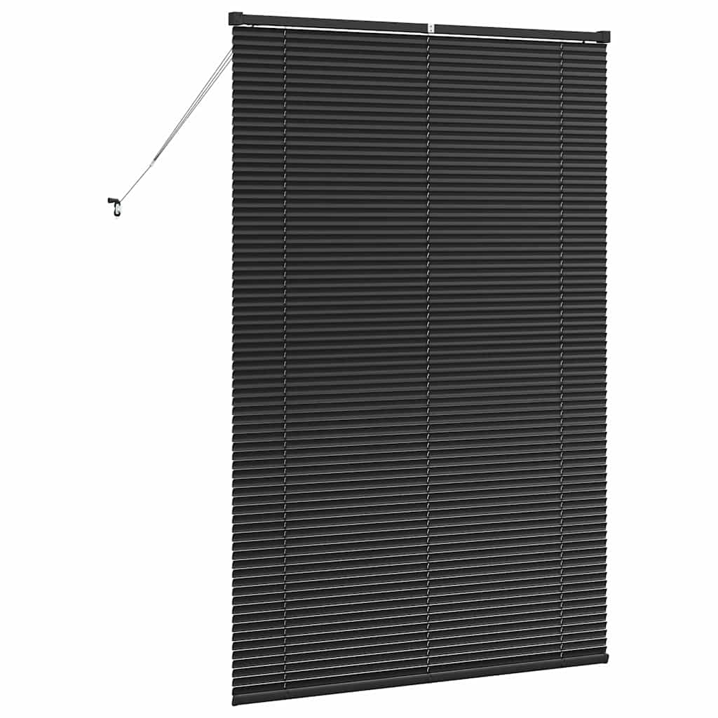 Window Blind with Curtains Manual Black Aluminium