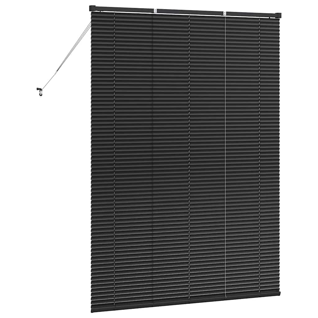 Window Blind with Curtains Manual Black Aluminium