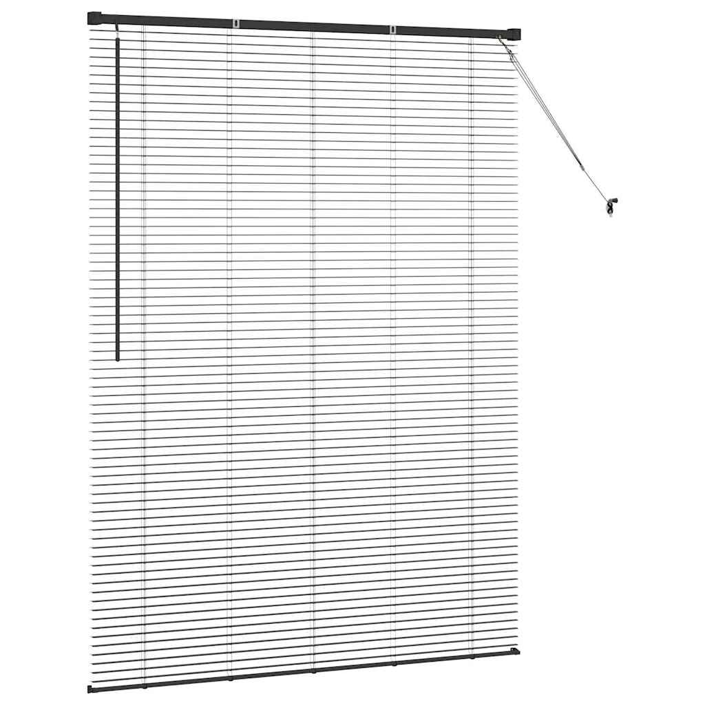 Window Blind with Curtains Manual Black Aluminium