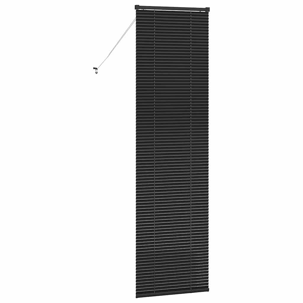 Window Blind with Curtains Manual Black Aluminium