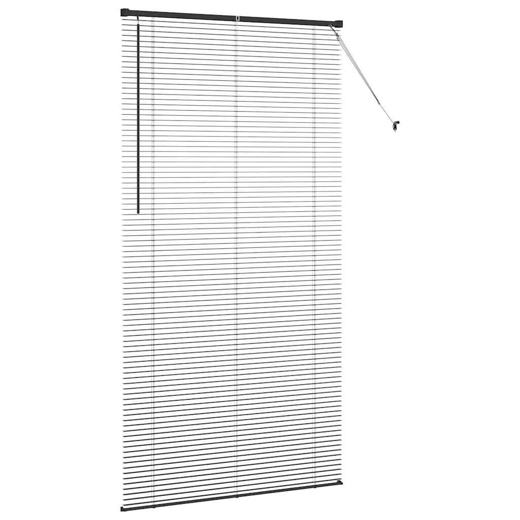 Window Blind with Curtains Manual Black Aluminium