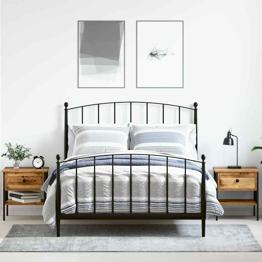 Bedside Cabinet with Drawer 2 pcs Old wood 40 x 42 x 45 cm