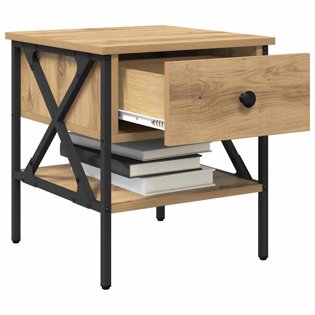 Bedside Cabinet with Drawer 2 pcs Artisan oak 40 x 42 x 45 cm