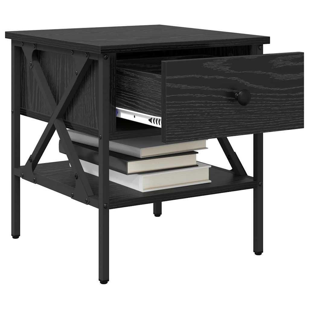 Bedside Cabinet with Drawer Black oak 40 x 42 x 45 cm