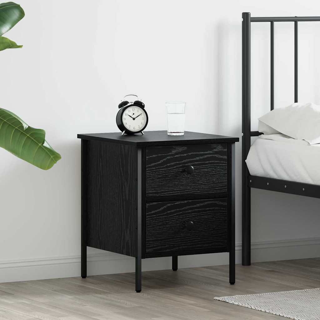Bedside Cabinet with Drawer Black oak 40 x 42 x 50 cm