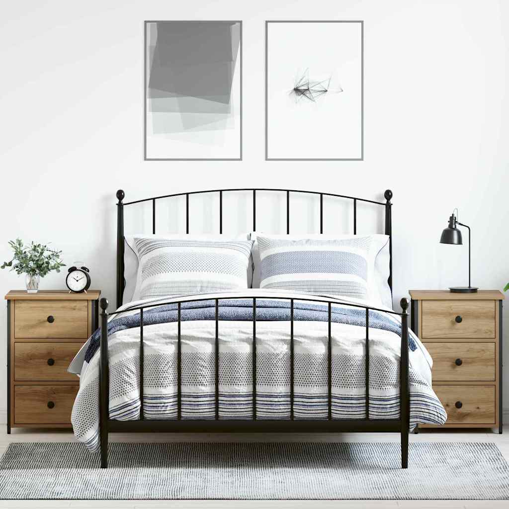 Bedside Cabinet with Drawer 2 pcs Artisan oak