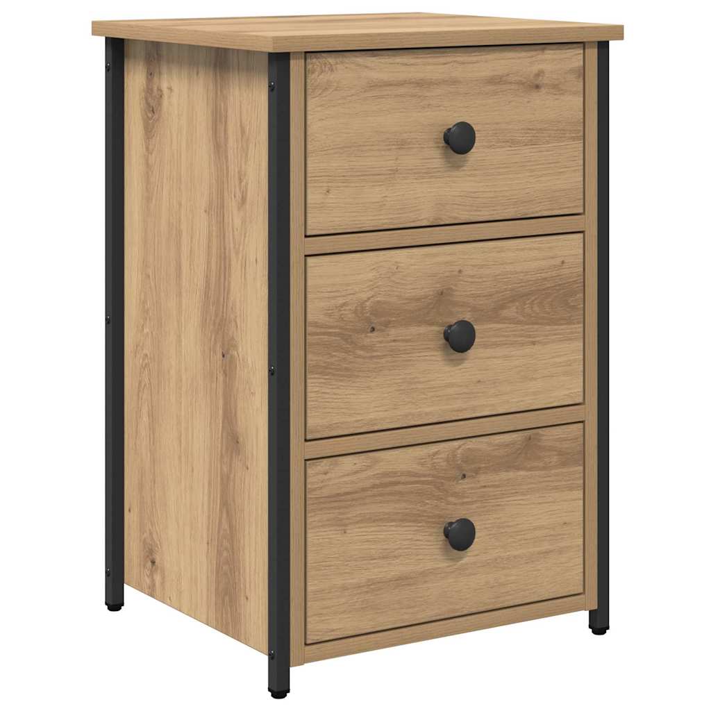 Bedside Cabinet with Drawer 2 pcs Artisan oak