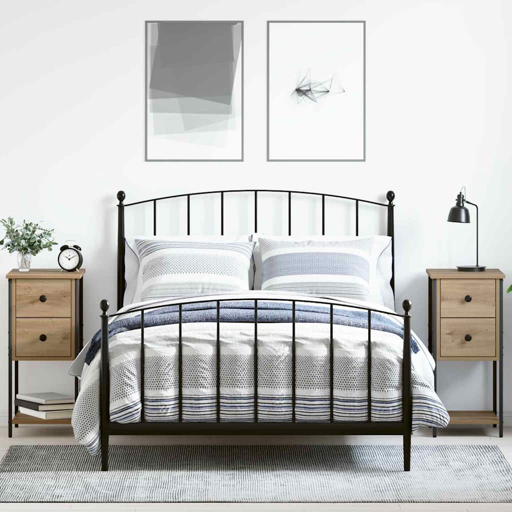 Bedside Cabinet with Drawer 2 pcs Artisan oak 32 x 42 x 70 cm