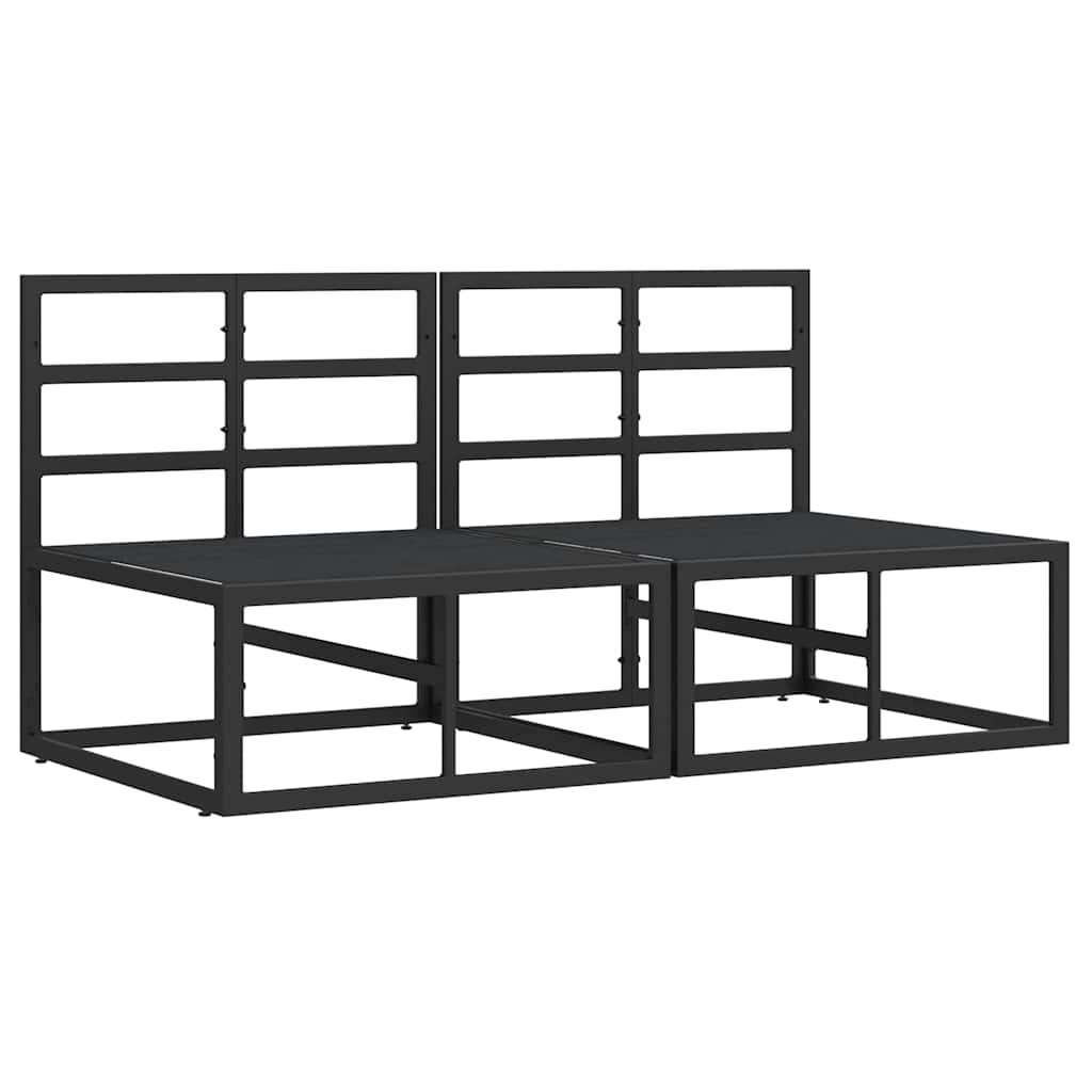 Outdoor Furniture with Cushion with Pillow Black Aluminium