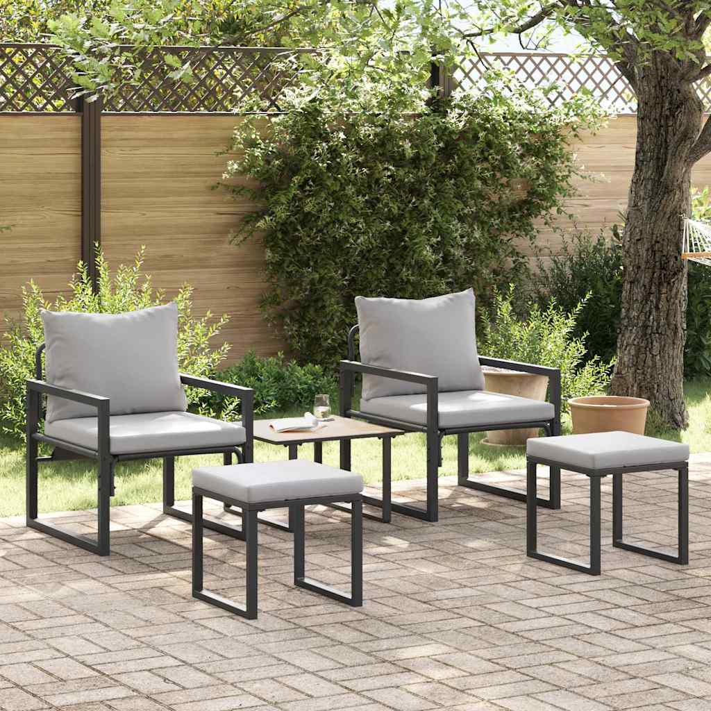 Garden Furniture Other 4 pcs Black 61 x 72.5 x 71 cm Steel