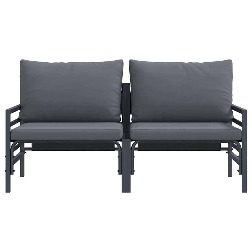 Outdoor Furniture with Cushion with Pillow Anthracite Steel