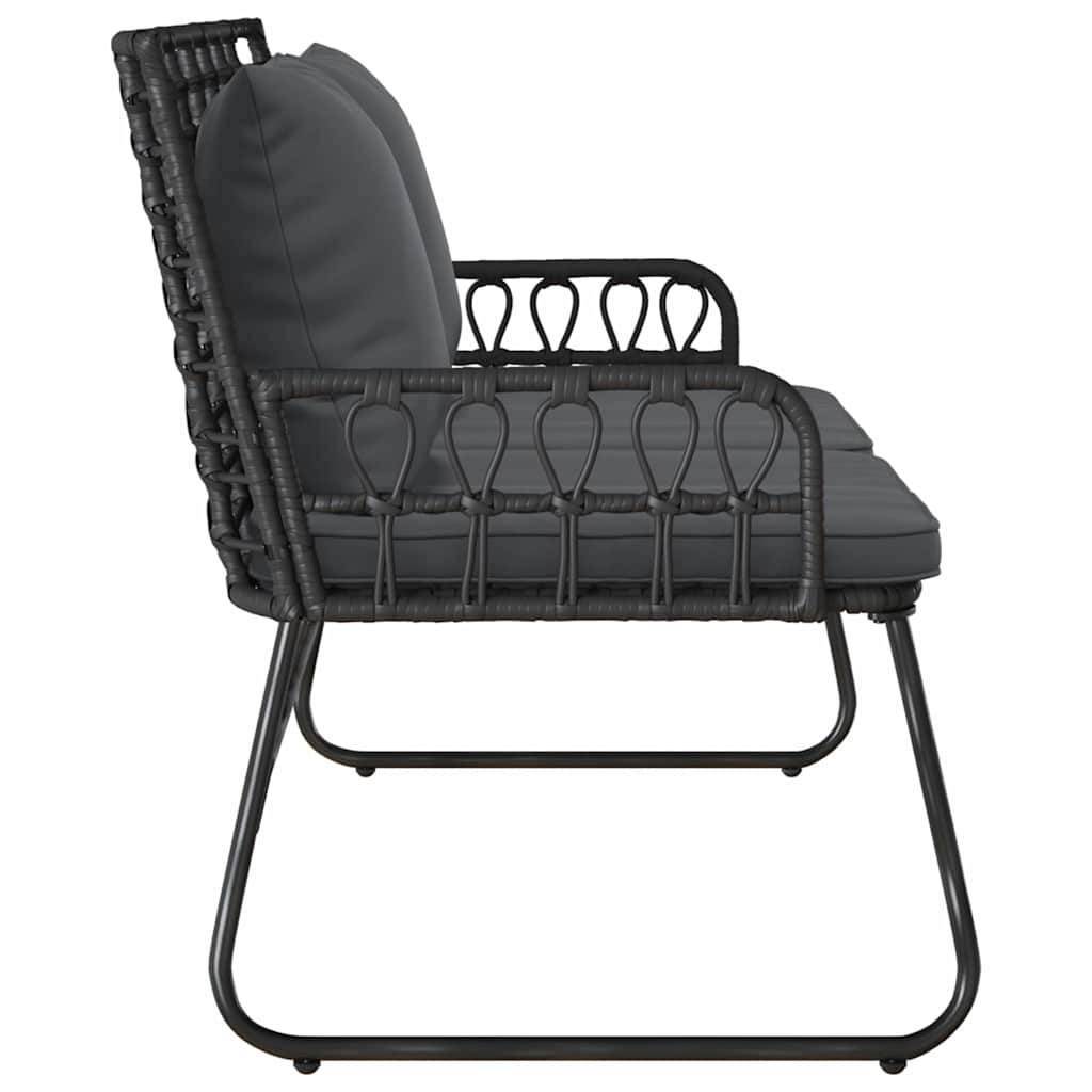 Garden Bench Black and Anthracite Poly rattan, steel