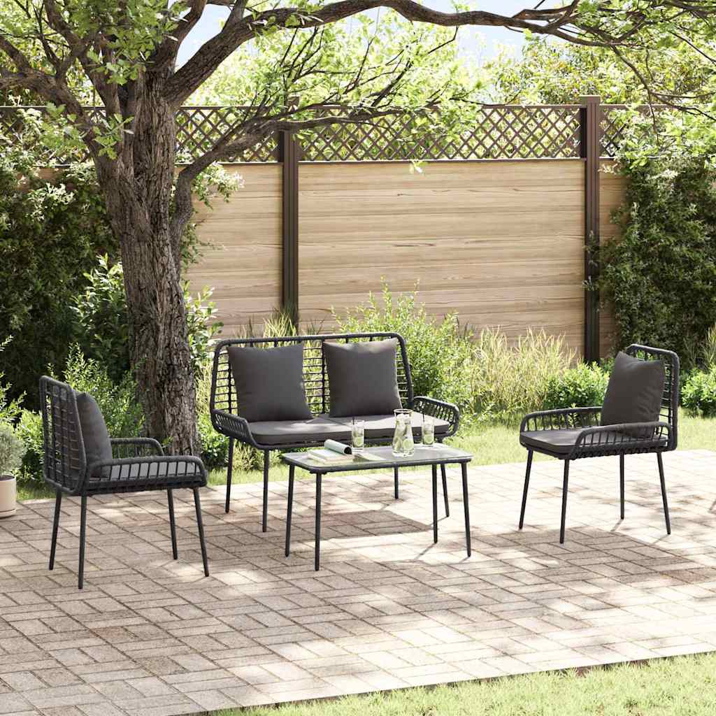 Garden Dining Set 3 pcs Black and Anthracite