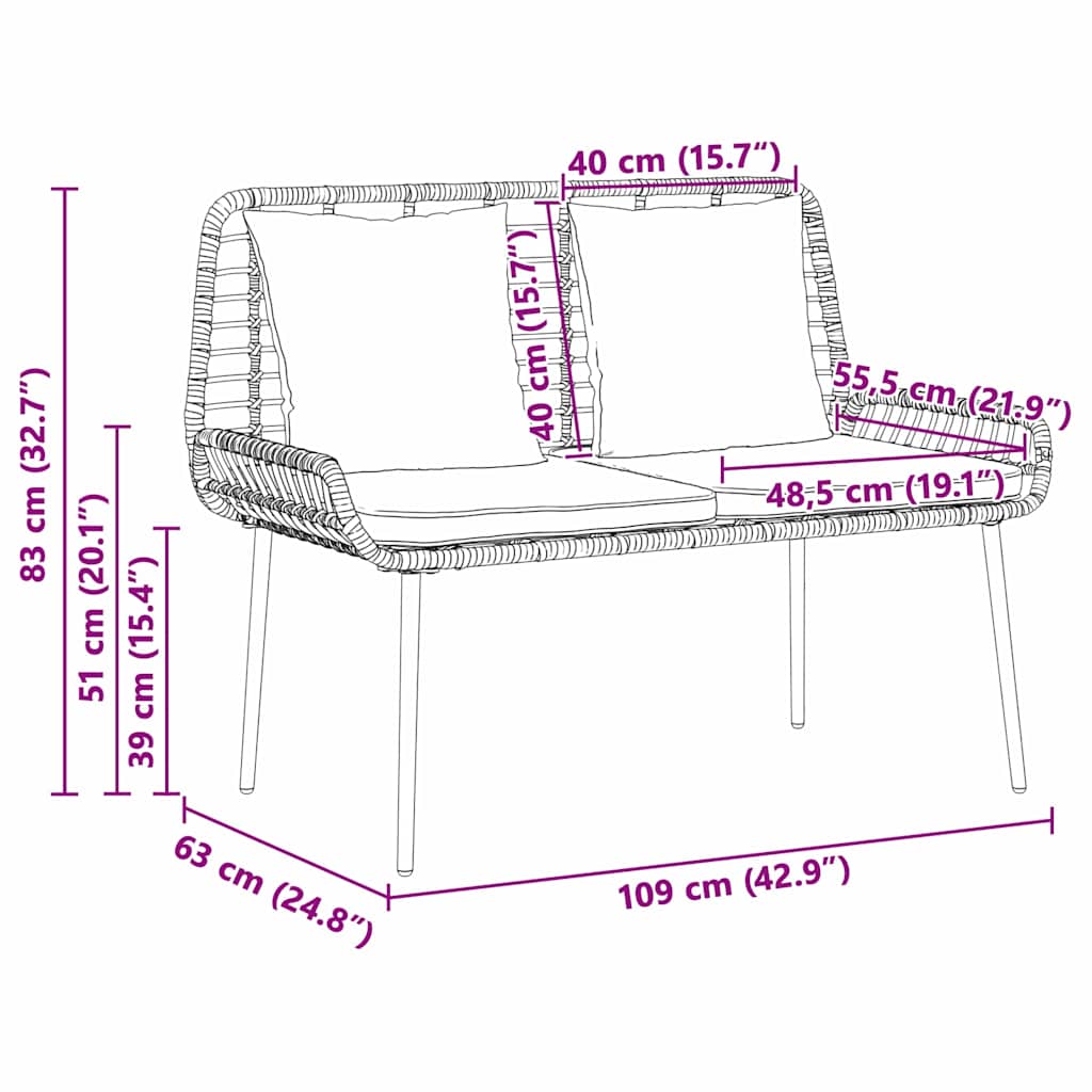 Garden Dining Set 3 pcs Black and Anthracite