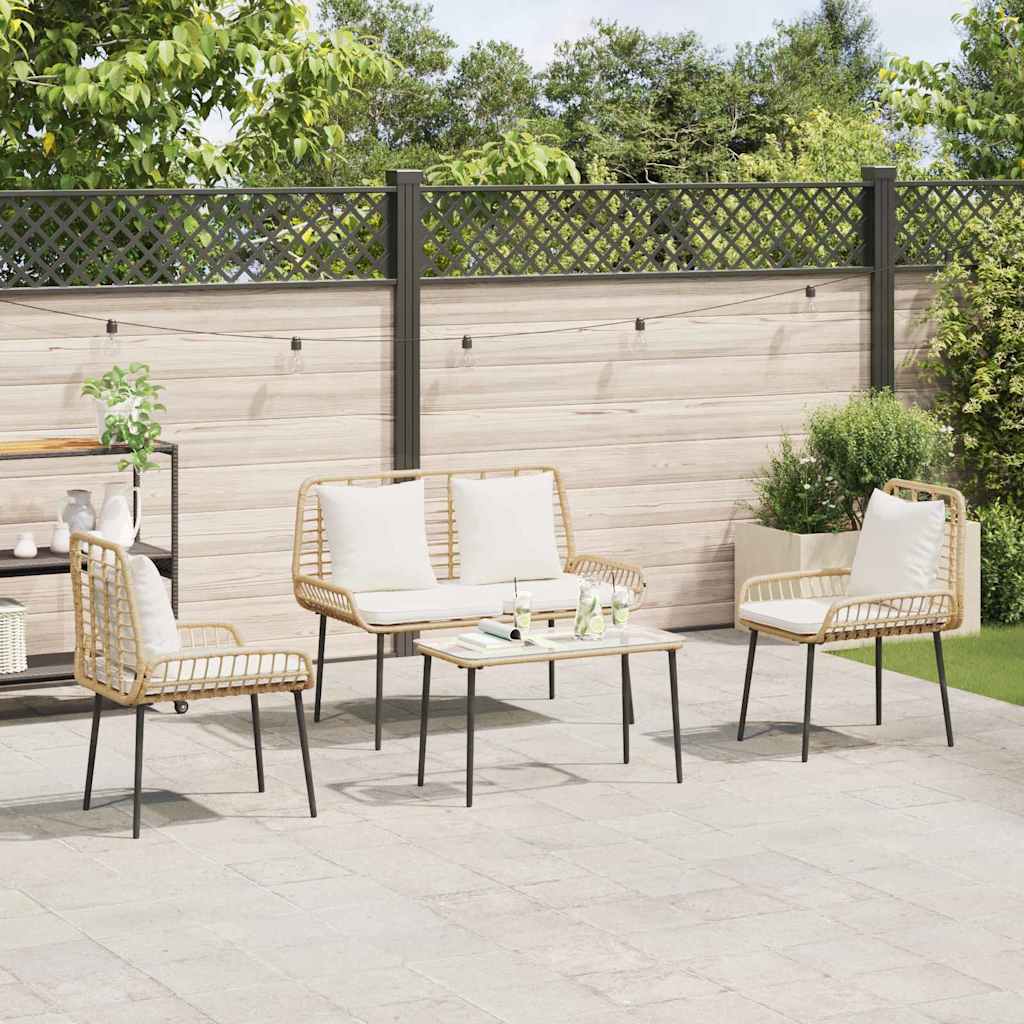 Garden Dining Set 3 pcs Brown and Black and Cream