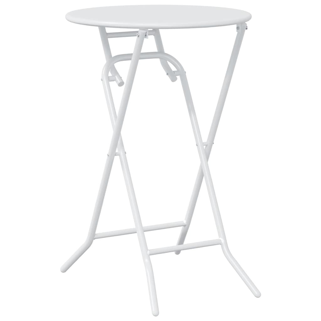 Bistro Set Folding 3 pcs White Steel