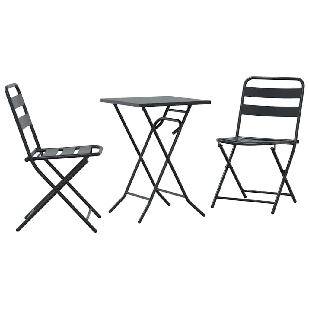 Bistro Set Folding 3 pcs Anthracite Steel
