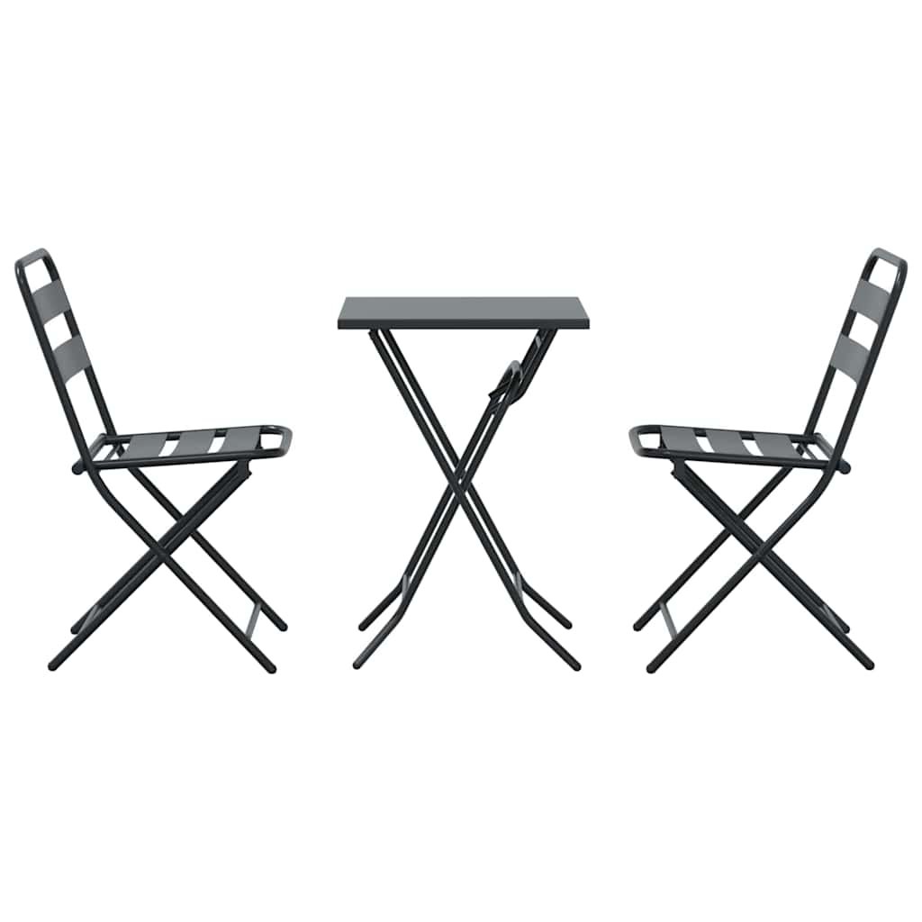 Bistro Set Folding 3 pcs Anthracite Steel