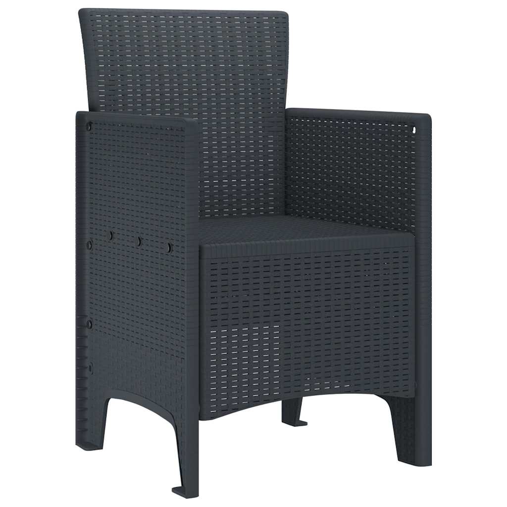 Garden Chair 2 pcs Anthracite 53 x 49 x 85 cm PP