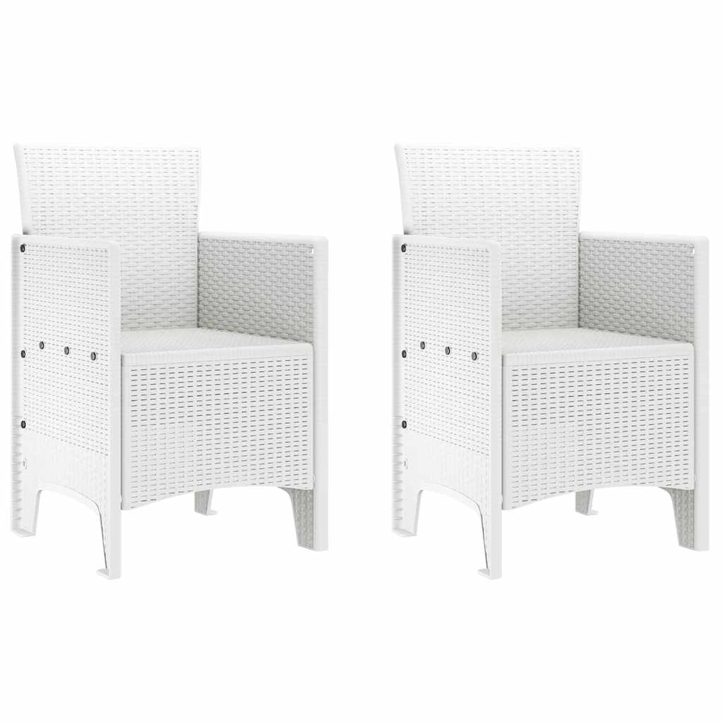 Garden Chair 2 pcs White 53 x 49 x 85 cm PP
