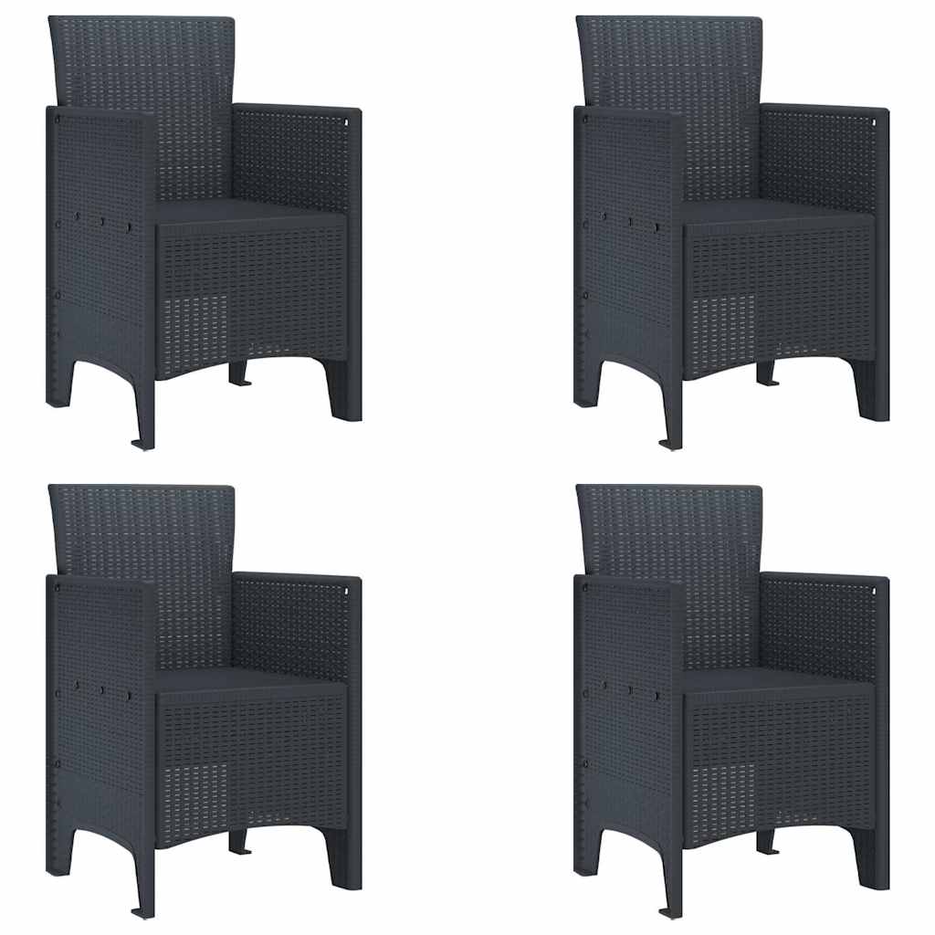 Garden Chair 4 pcs Anthracite 53 x 49 x 85 cm PP