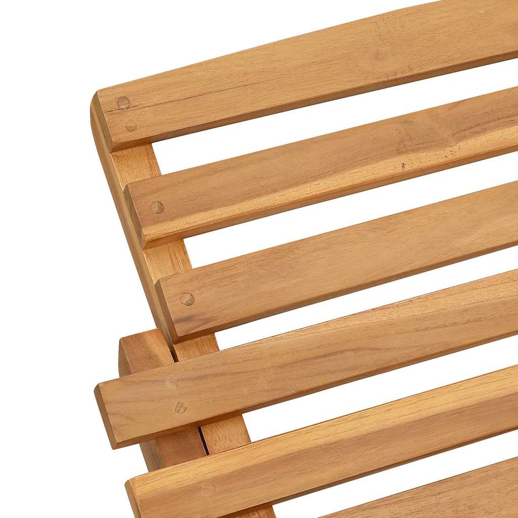 Sun Lounger Folding Brown 184 x 55 x 59 cm Solid Teak Wood