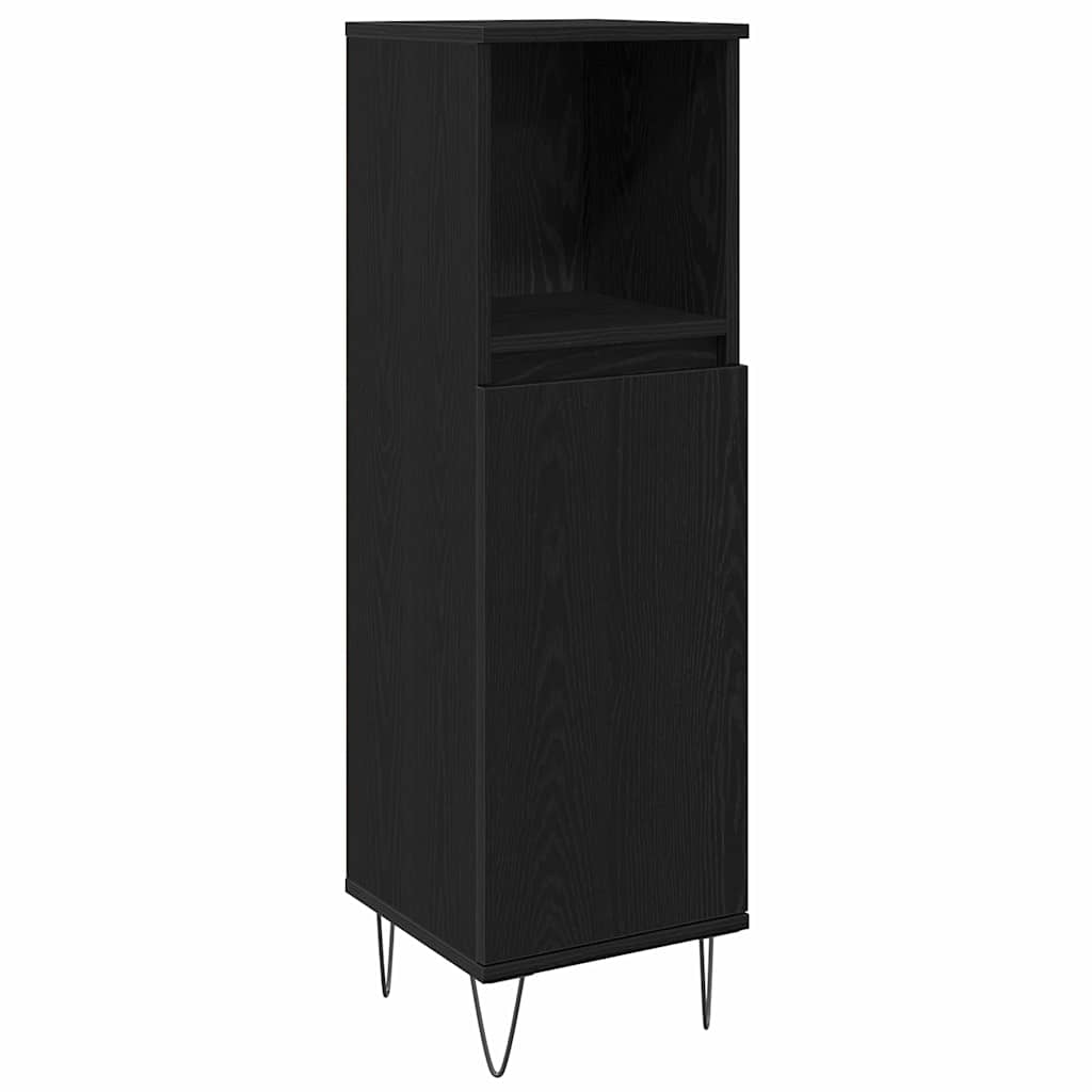 Bathroom Furniture Set 3 pcs Black Oak 30 x 30 x 180 cm