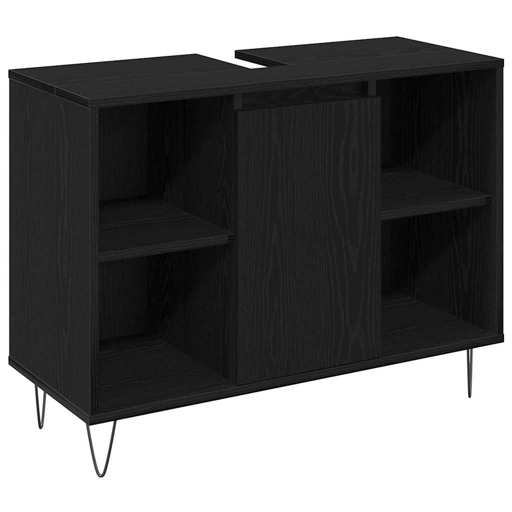 Bathroom Furniture Set 3 pcs Black Oak 30 x 30 x 180 cm