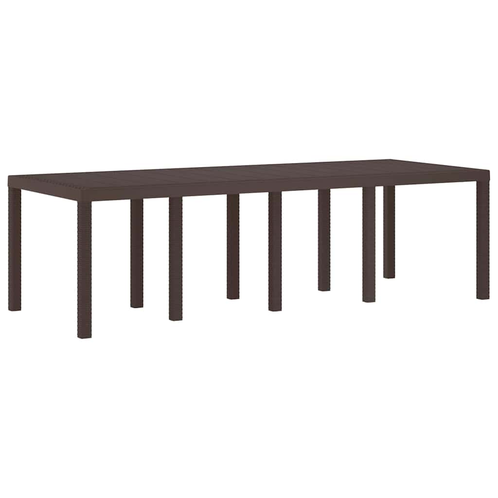 Garden Table Brown 250 x 100 x 73 cm Poly Rattan