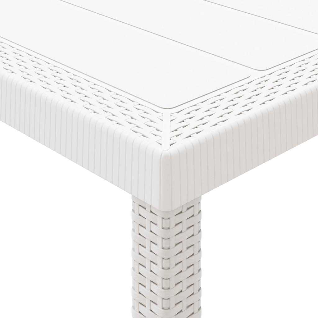 Garden Table White 250 x 100 x 73 cm Poly Rattan