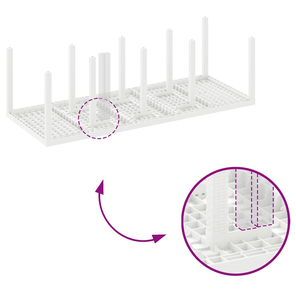 Garden Table White 250 x 100 x 73 cm Poly Rattan