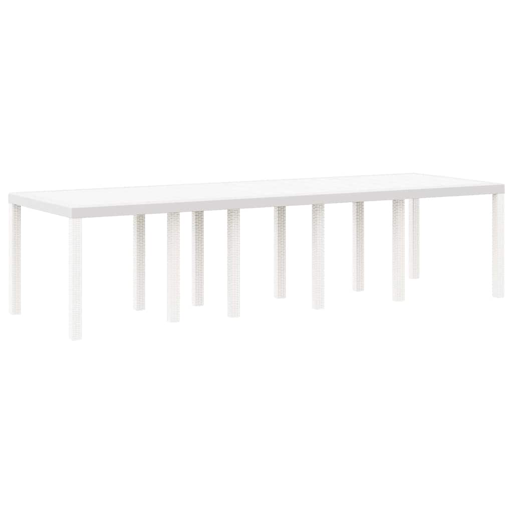 Garden Table White 300 x 100 x 73 cm Poly Rattan