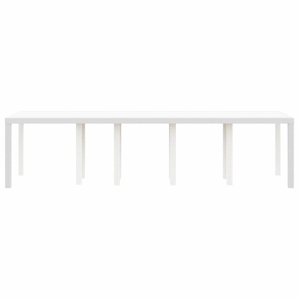 Garden Table White 300 x 100 x 73 cm Poly Rattan