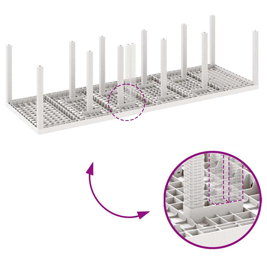 Garden Table White 300 x 100 x 73 cm Poly Rattan