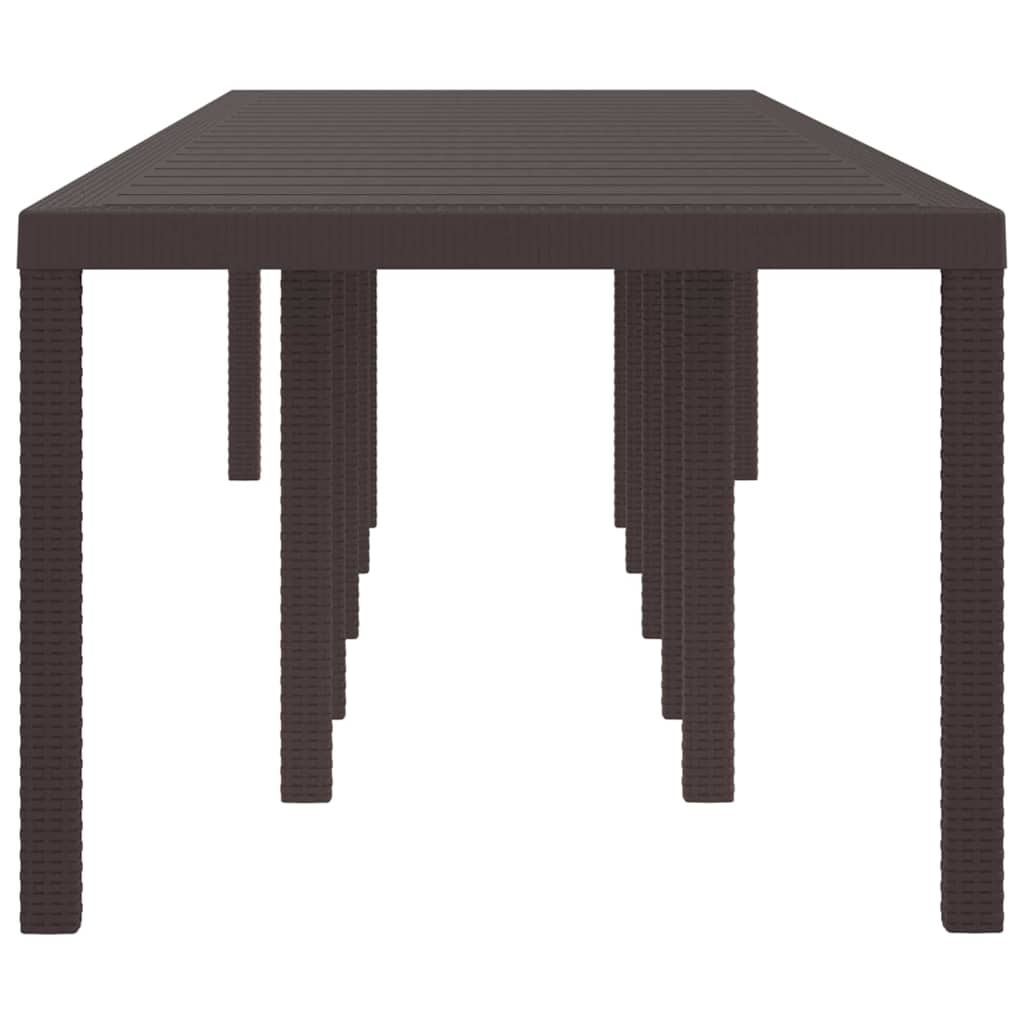 Garden Table Brown 350 x 100 x 73 cm Poly Rattan